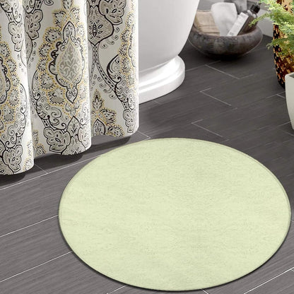 Large Home Decor Mat, Soft Round Yoga Carpet, Non Slip Machine Washable Kitchen Office Circle Rug Light Yellow