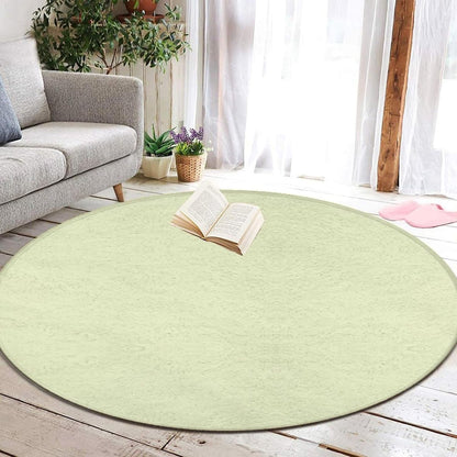 Large Home Decor Mat, Soft Round Yoga Carpet, Non Slip Machine Washable Kitchen Office Circle Rug Light Yellow