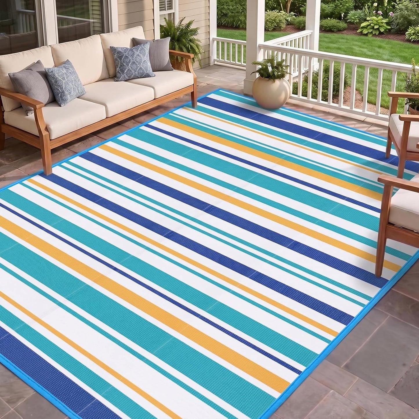 Outdoor Patio Rug Waterproof Camping - Outdoor Plastic Straw Rug Area Carpet Clearance for Outside, Porch, RV Camper, Picnic, Balcony & Backyard, Patio Decor, Clearance