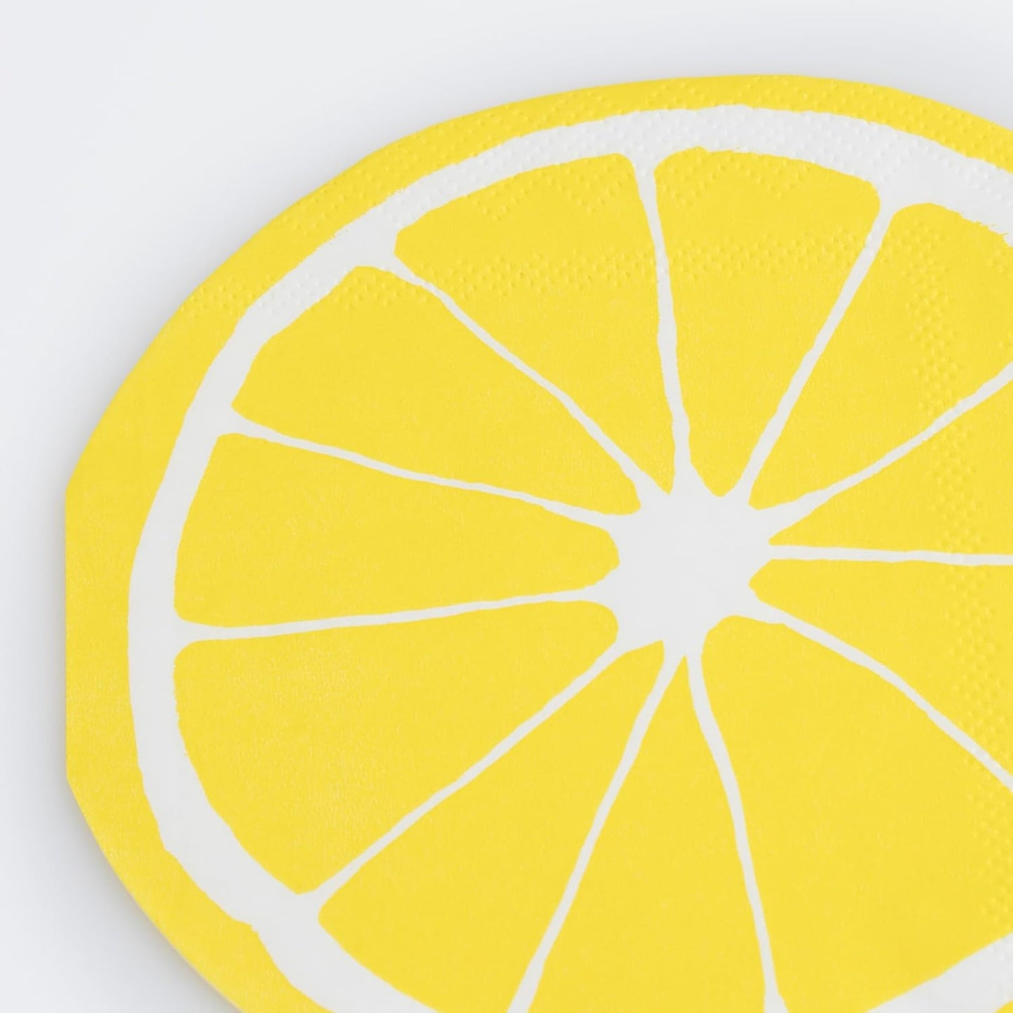 Lemon Napkins (Pack of 16), Fruit Shaped Paper Napkins for Picnic or Party, Disposable