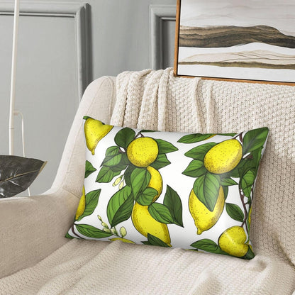 Yellow Fresh Lemons Satin Pillowcase for Hair and Skin, Queen Size 20x30 Inches with Hidden Zipper, Similar to Silk Pillow Cases Smooth Cooling Pillow Covers Gifts for Women Men