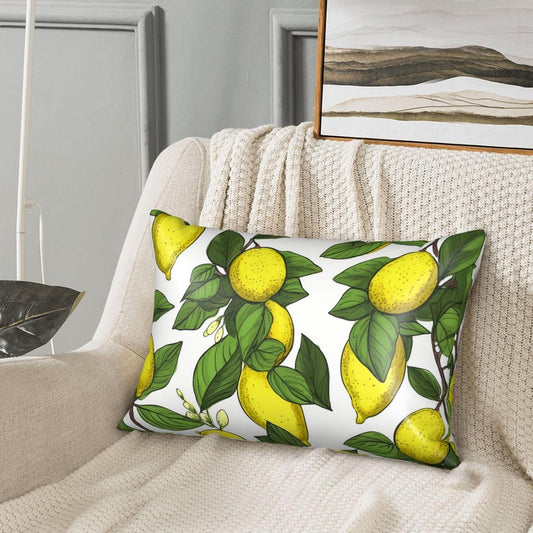 Yellow Fresh Lemons Satin Pillowcase for Hair and Skin, Queen Size 20x30 Inches with Hidden Zipper, Similar to Silk Pillow Cases Smooth Cooling Pillow Covers Gifts for Women Men