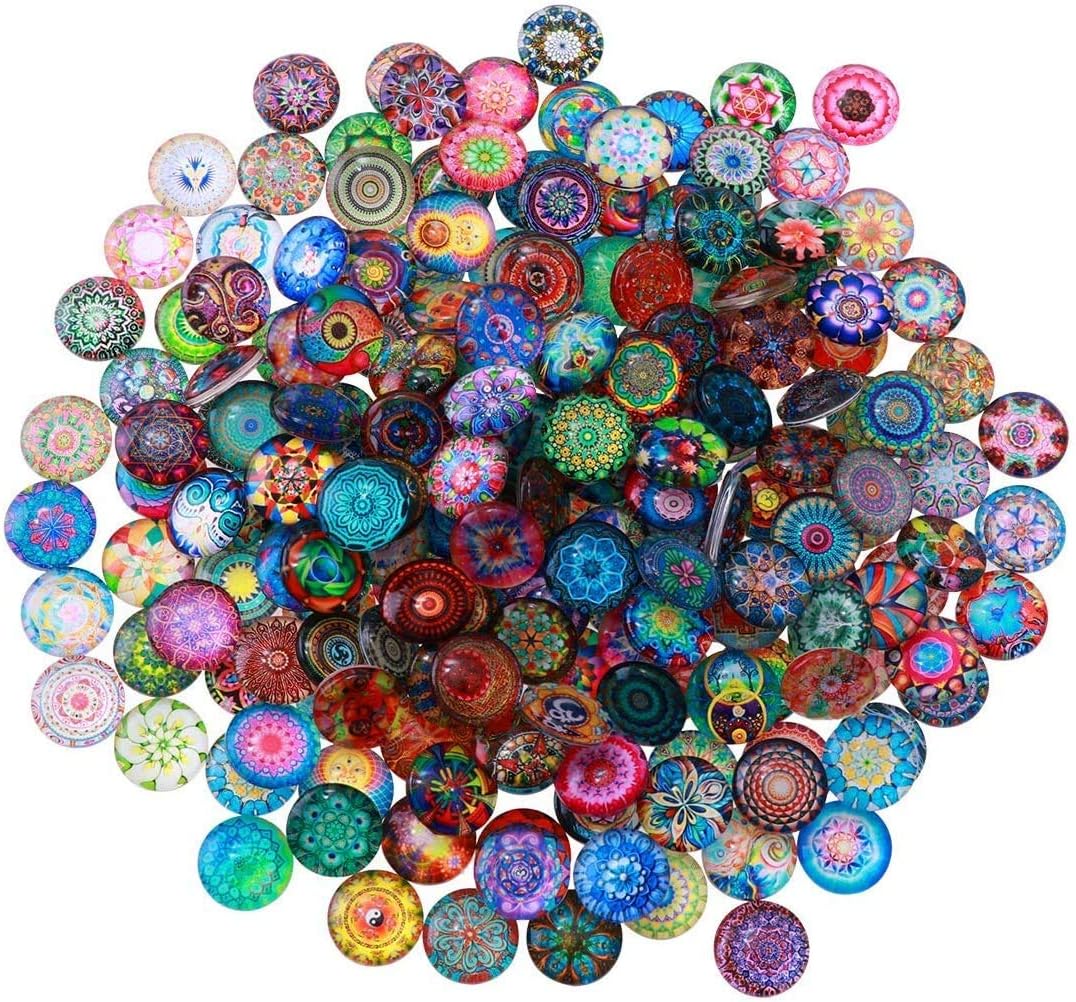 200pcs Mixed Mosaic Tiles Glass Mosaic Tile Assortment for DIY Crafts Crystal Mosaic Supplies 14mm