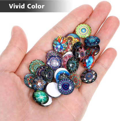 200pcs Mixed Mosaic Tiles Glass Mosaic Tile Assortment for DIY Crafts Crystal Mosaic Supplies 14mm