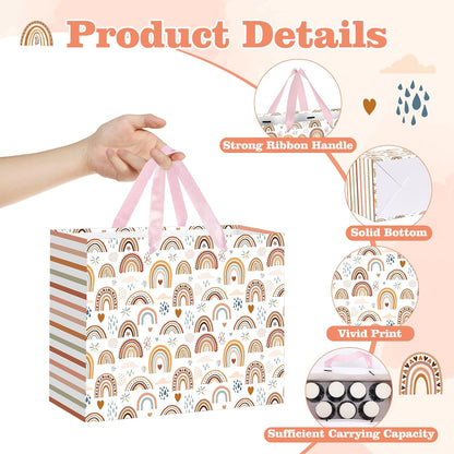 Blue Tiles Lemon Gift Bags Lemon Birthday Baby Bridal Shower Wedding Decorations Party Supplies Decor Favors with Wrapping Tissue Paper and Greeting Card Yellow Handles for Kids Boys Girls Men Women
