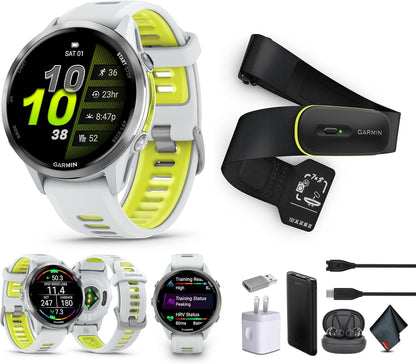 Forerunner 970 Smartwatch (Amp Yellow) + Access 600 M-XL Bundle | For Running, Training & Health | Men & Women | GPS Fitness Watch | Includes Access 600 Fitness Monitor M-XL + More