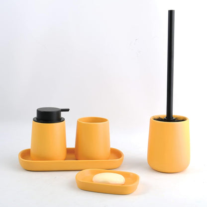 Maonie Toilet Brush Toilet Brush Set Ceramic Matt Saffron Yellow