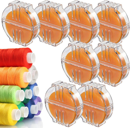 8pcs Thread Wax for Hand Sewing with Plastic Box, Beeswax for Thread, Threads Conditioner for Hand Sewing Embroidery Threading,Yellow