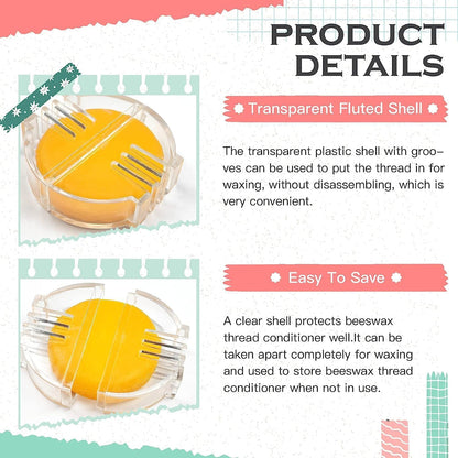 3PCS Thread Wax Thread Conditioner Beeswax for Sewing Thread Beeswax Thread Conditioner for Quilting Sewing Strengthening Line(3 Pieces) (Yellow)