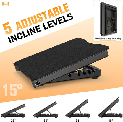 Metal Slant Board Calf Stretcher for Squat, Incline Balance Board | 600lbs Weight Capacity, 5 Adjustable, Non-slip Stretching Equipment for Home Gym or Commercial