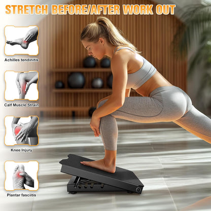 Metal Slant Board Calf Stretcher for Squat, Incline Balance Board | 600lbs Weight Capacity, 5 Adjustable, Non-slip Stretching Equipment for Home Gym or Commercial