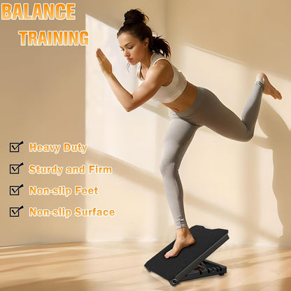 Metal Slant Board Calf Stretcher for Squat, Incline Balance Board | 600lbs Weight Capacity, 5 Adjustable, Non-slip Stretching Equipment for Home Gym or Commercial