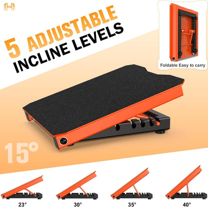 Metal Slant Board Calf Stretcher for Squat, Incline Balance Board | 600lbs Weight Capacity, 5 Adjustable, Non-slip Stretching Equipment for Home Gym or Commercial