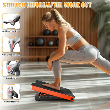 Metal Slant Board Calf Stretcher for Squat, Incline Balance Board | 600lbs Weight Capacity, 5 Adjustable, Non-slip Stretching Equipment for Home Gym or Commercial