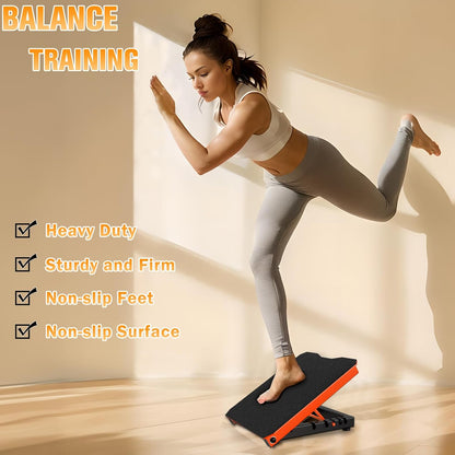 Metal Slant Board Calf Stretcher for Squat, Incline Balance Board | 600lbs Weight Capacity, 5 Adjustable, Non-slip Stretching Equipment for Home Gym or Commercial