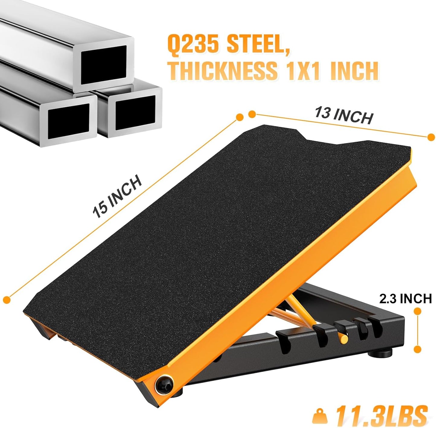 Metal Slant Board Calf Stretcher for Squat, Incline Balance Board | 600lbs Weight Capacity, 5 Adjustable, Non-slip Stretching Equipment for Home Gym or Commercial