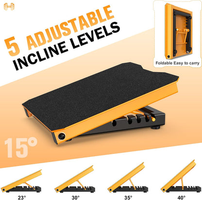 Metal Slant Board Calf Stretcher for Squat, Incline Balance Board | 600lbs Weight Capacity, 5 Adjustable, Non-slip Stretching Equipment for Home Gym or Commercial