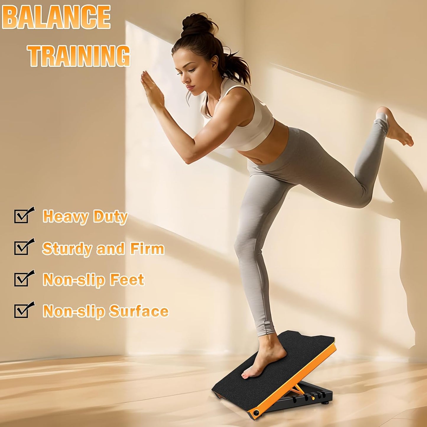 Metal Slant Board Calf Stretcher for Squat, Incline Balance Board | 600lbs Weight Capacity, 5 Adjustable, Non-slip Stretching Equipment for Home Gym or Commercial