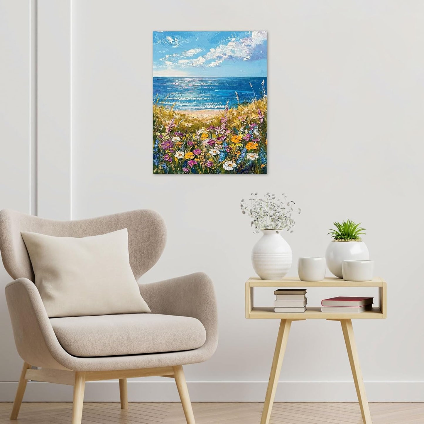 Rustic Yellow Floral Wall Art for Bathroom, Yellow and Gray Flower Butterfly on Rustic Wood Canvas Wall Art Country Wildflower pictures for Living Room Bedroom Wall Decor,16L X 12W inches