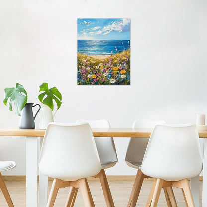 Rustic Yellow Floral Wall Art for Bathroom, Yellow and Gray Flower Butterfly on Rustic Wood Canvas Wall Art Country Wildflower pictures for Living Room Bedroom Wall Decor,16L X 12W inches
