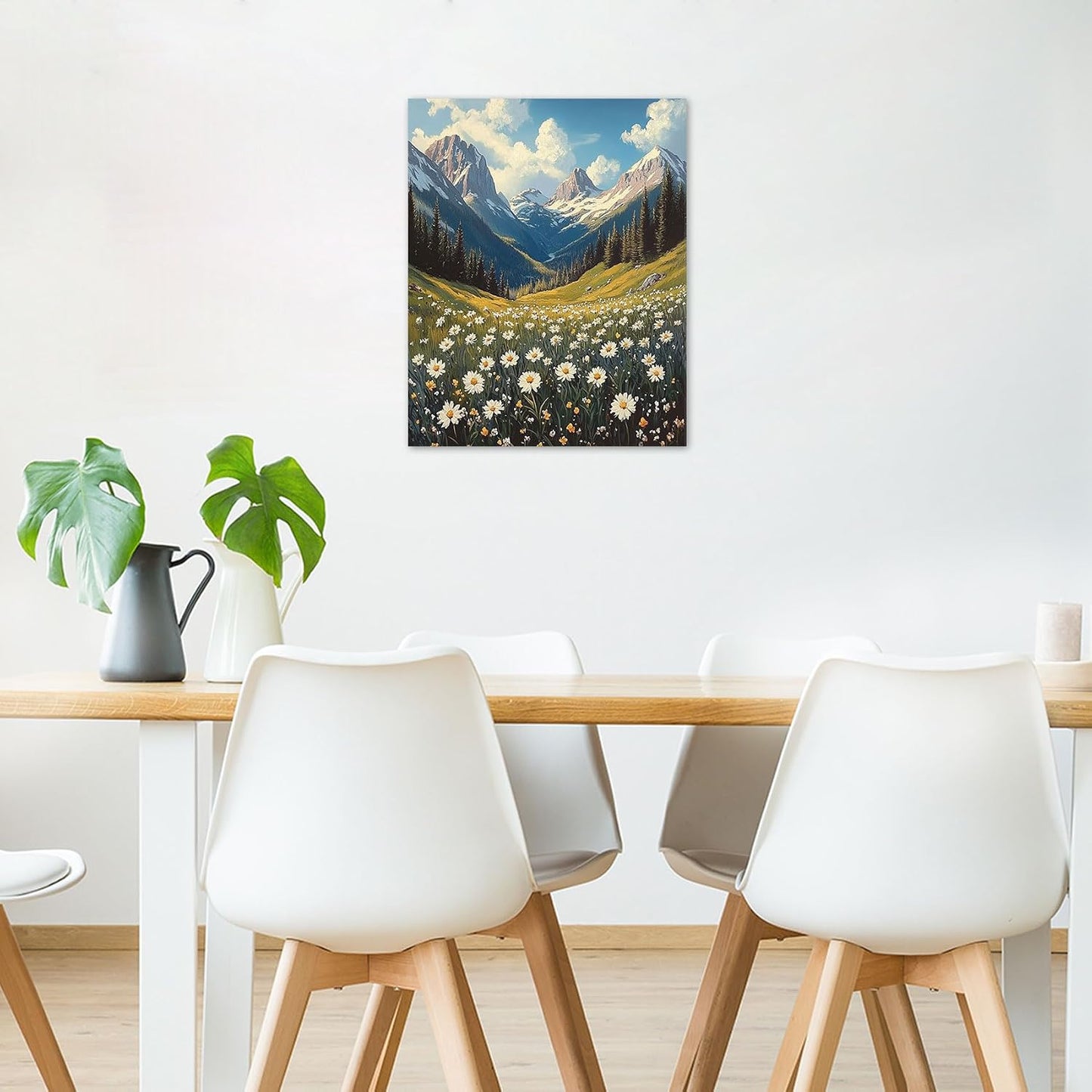Rustic Yellow Floral Wall Art for Bathroom, Yellow and Gray Flower Butterfly on Rustic Wood Canvas Wall Art Country Wildflower pictures for Living Room Bedroom Wall Decor,16L X 12W inches