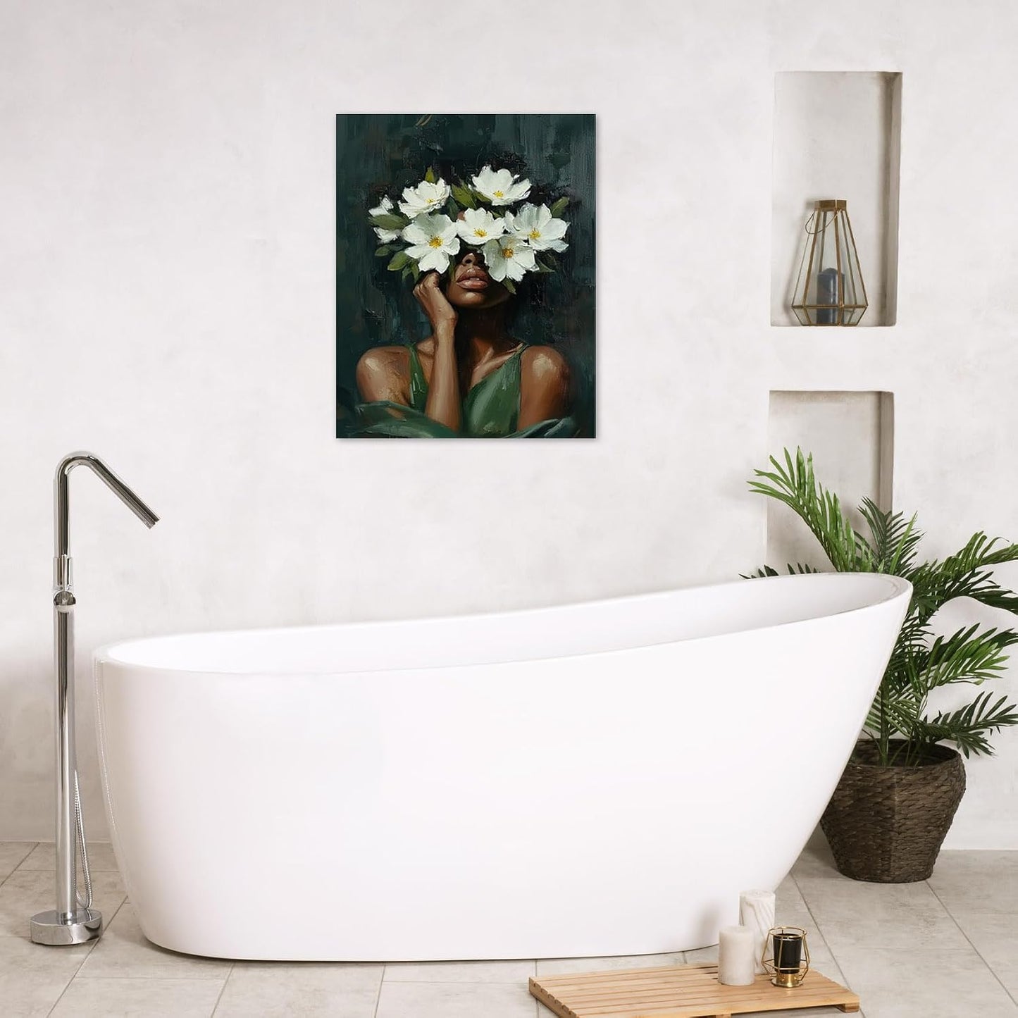 Rustic Yellow Floral Wall Art for Bathroom, Yellow and Gray Flower Butterfly on Rustic Wood Canvas Wall Art Country Wildflower pictures for Living Room Bedroom Wall Decor,16L X 12W inches