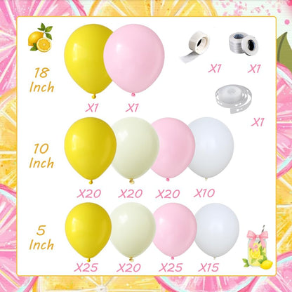 160Pcs Lemonade Birthday Decorations for Girls, Pink Yellow Balloon Arch | Pink and Yellow Balloon Arch kit for Summer Lemon Birthday Party Baby Shower Bridal Shower Decorations