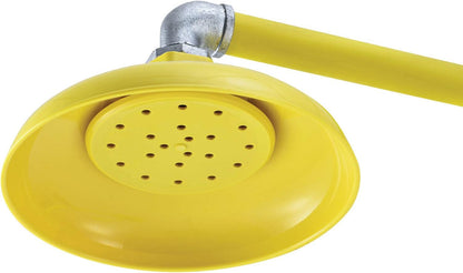 Emergency Drench Shower, Horizontal Wall Mounted, ABS Plastic Head, Yellow