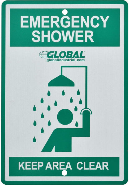 Emergency Drench Shower, Horizontal Wall Mounted, ABS Plastic Head, Yellow