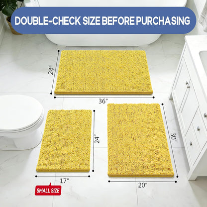 Bathroom Rugs 24x17, Bath Mats for Bathroom Non Slip with Rubber Backing,High Absorbent Microfiber Bath Rugs Quick Drying, Machine Washable, Durable Decor