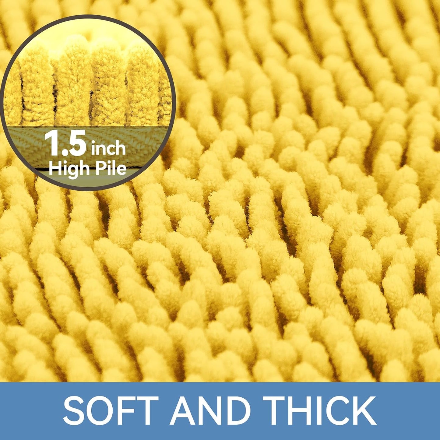 Bathroom Rugs 24x17, Bath Mats for Bathroom Non Slip with Rubber Backing,High Absorbent Microfiber Bath Rugs Quick Drying, Machine Washable, Durable Decor