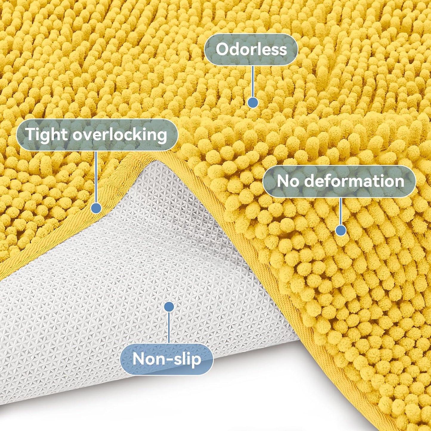 Bathroom Rugs 24x17, Bath Mats for Bathroom Non Slip with Rubber Backing,High Absorbent Microfiber Bath Rugs Quick Drying, Machine Washable, Durable Decor