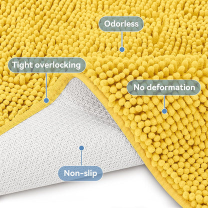 Bathroom Rugs 24x17, Bath Mats for Bathroom Non Slip with Rubber Backing,High Absorbent Microfiber Bath Rugs Quick Drying, Machine Washable, Durable Decor