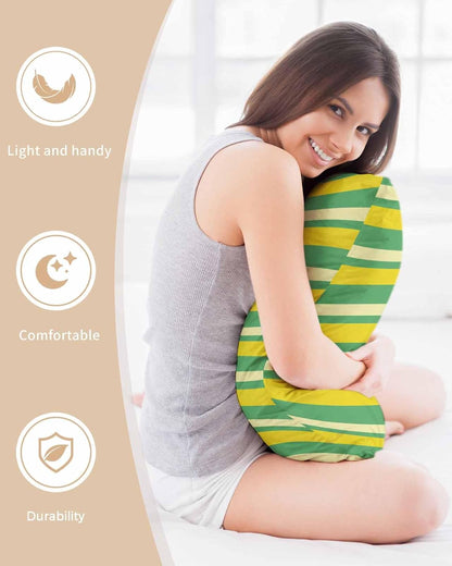 Lemon Green Yellow 2 Packs Bed Pillow Covers Standard Decorative, Throw Pillow Cases Breathable Bedding Pillowcase, Soft Stain Pillows Shams Zipper Closure Summer Modern Farmhouse Striped 20"x26"