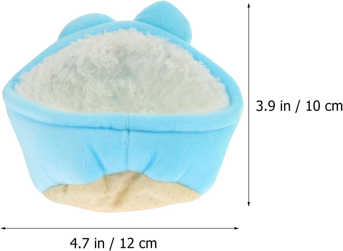 2pcs Small Pet Warm Nest Cotton Beds, Soft Hamster Hideout Cave for Winter, Blue and Yellow Cozy Resting House for Small Animals