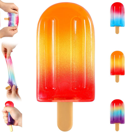 Ice Cream Squeeze Squishy (Yellow Purple Blue) | Slow Rising Sensory Travel Squishies for Stress Relief Anxiety, Party Favors Birthday Gift for Kids Adults