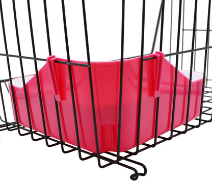 Rabbit Litter Box Toilet Bunny Corner Potty for Guinea Pigs, Pink | Sturdy plastic, 9.45"x7.09"x4.33" pan, scalloped splash guard, mesh drop-through design, easy rinse-clean, for small animal