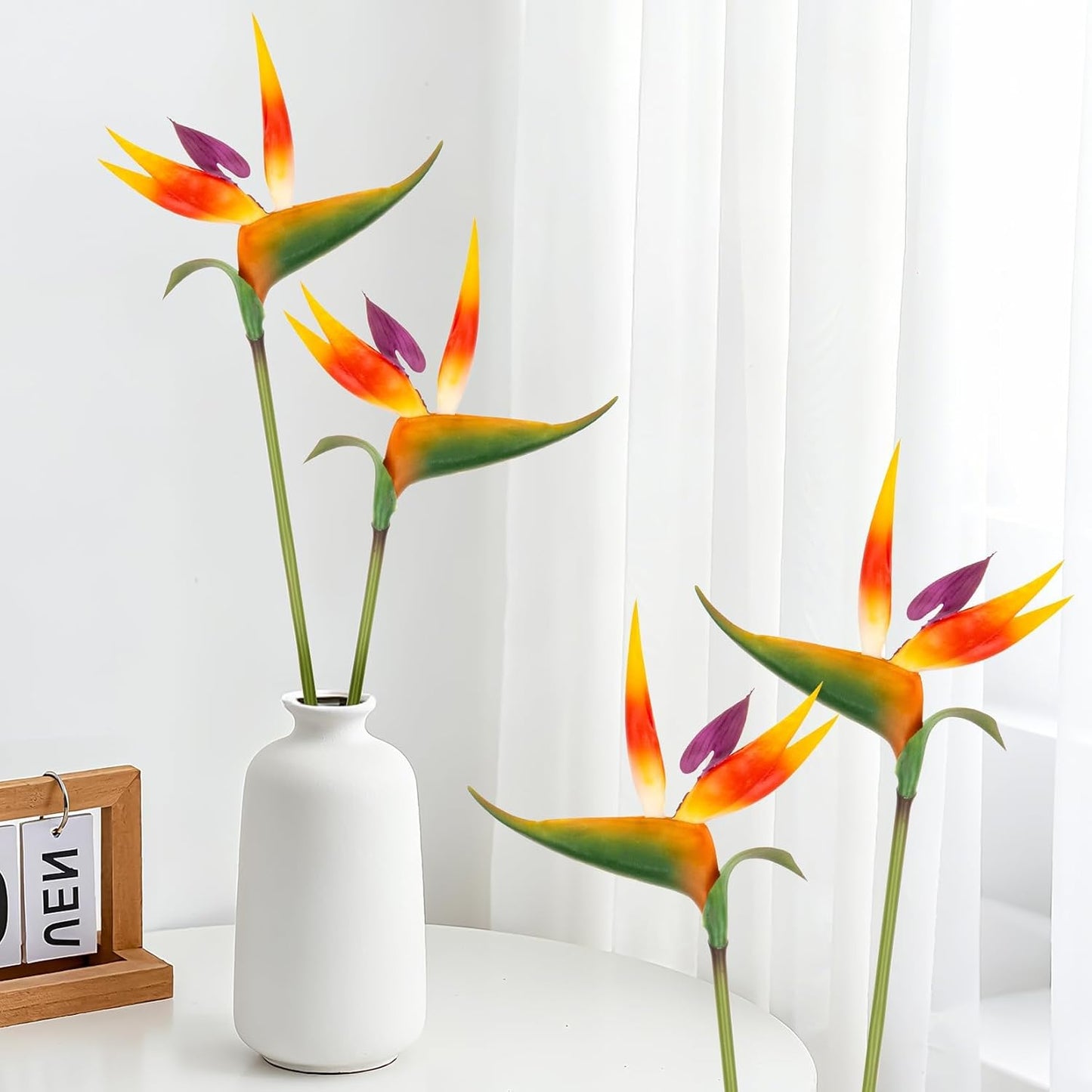 Bird of Paradise Artificial Plant - Tropical Flowers Artificial | 2 PCS 24 Inch UV Resistant Outdoor Plant Decor, Birds of Paradise Flowers for Hawaiian Party, Patio, Home Decoration, Yellow