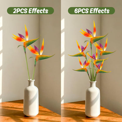 Bird of Paradise Artificial Plant - Tropical Flowers Artificial | 2 PCS 24 Inch UV Resistant Outdoor Plant Decor, Birds of Paradise Flowers for Hawaiian Party, Patio, Home Decoration, Yellow