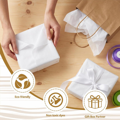 100 Sheets White Tissue Paper 20"X14" Tissue Paper for Gift Bags, Gift Wrapping Tissue, Christmas Tissue Paper Anniversary Holiday Decoration Arts Craft