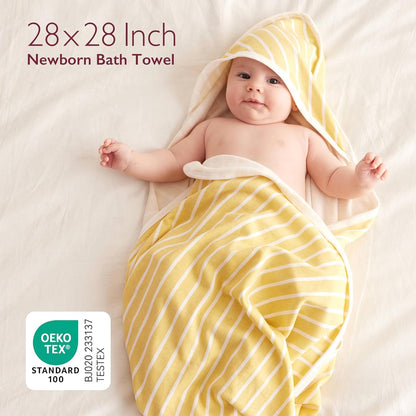 Baby Towel with Hooded - Ultra Soft & Absorbent Large Bath Towel Set for Comfort & Gentle on Baby's Skin - Med Thick& Durable -Shower Gift & Bath Essential for Newborn, Infant, Toddler