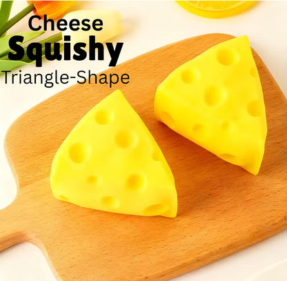 1 Pc Cheese Squishy – Squishy Cheese Triangle, Yellow Squeeze Toy for Stress Relief, Sensory Fidget Gift for Stressesd Peoples & Adults (2.76 in)