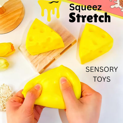 1 Pc Cheese Squishy – Squishy Cheese Triangle, Yellow Squeeze Toy for Stress Relief, Sensory Fidget Gift for Stressesd Peoples & Adults (2.76 in)