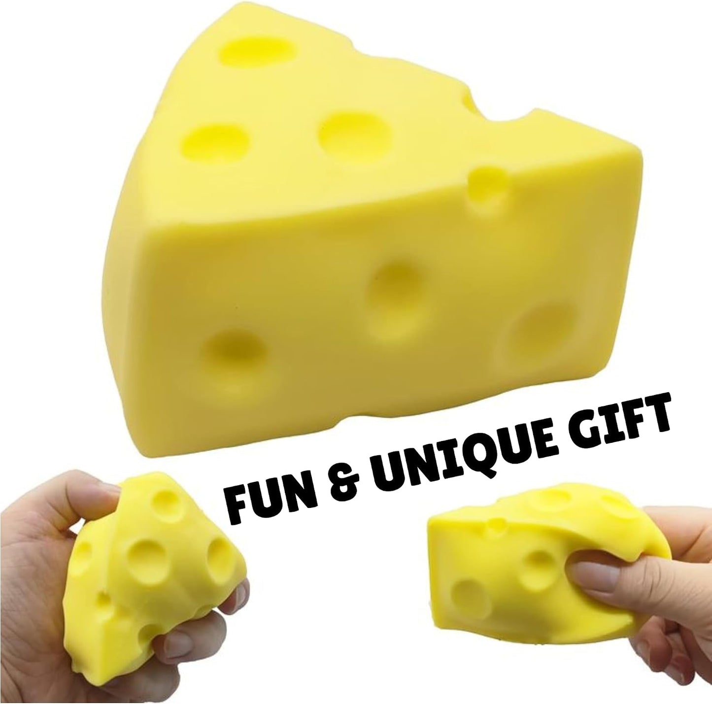 1 Pc Cheese Squishy – Squishy Cheese Triangle, Yellow Squeeze Toy for Stress Relief, Sensory Fidget Gift for Stressesd Peoples & Adults (2.76 in)