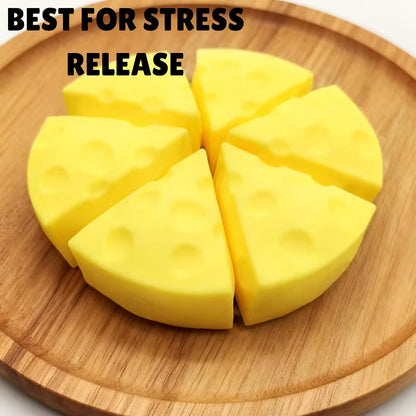 1 Pc Cheese Squishy – Squishy Cheese Triangle, Yellow Squeeze Toy for Stress Relief, Sensory Fidget Gift for Stressesd Peoples & Adults (2.76 in)