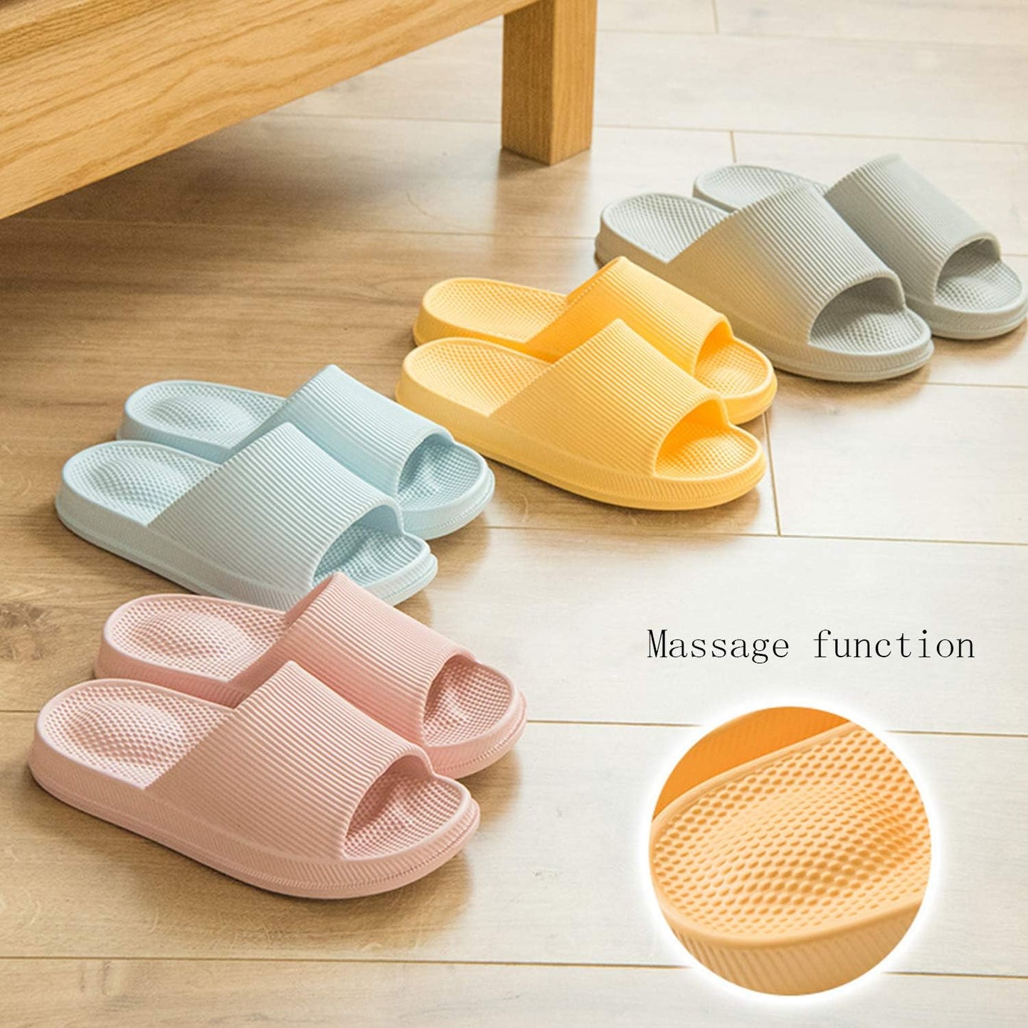 Slippers for Women and Men House Slides Shower Sandals Non-Slip Spa Massage Foam Bathroom Pool Shoes