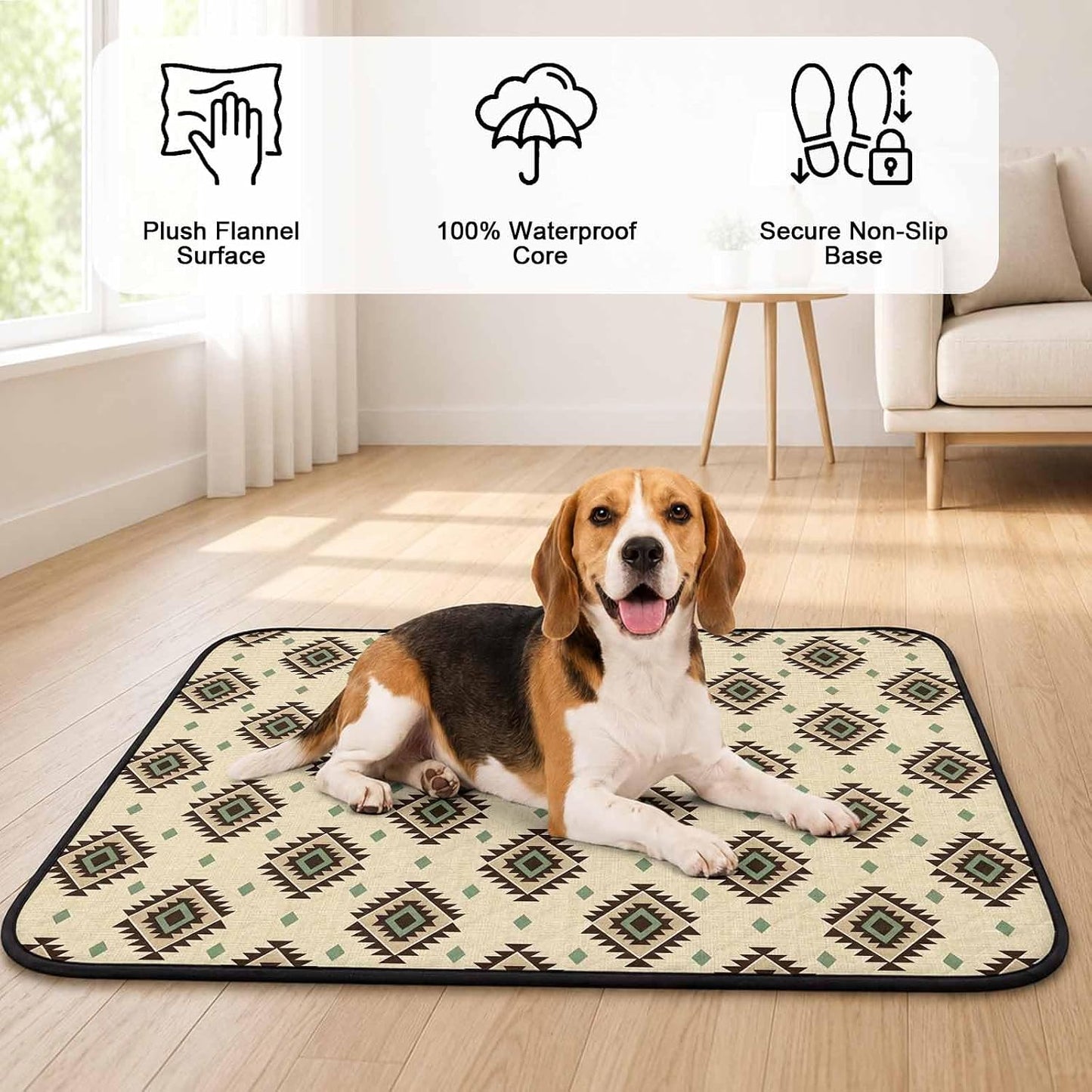 Boho Cat Litter Mat 24x18, Bohemian Southwestern Tiles Texture Yellow Kitty Litter Box mat for Cat Machine Washable Easy Clean Soft Non-Slip Pet Food Mats for Floor Rug