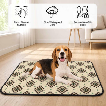 Boho Cat Litter Mat 24x18, Bohemian Southwestern Tiles Texture Yellow Kitty Litter Box mat for Cat Machine Washable Easy Clean Soft Non-Slip Pet Food Mats for Floor Rug