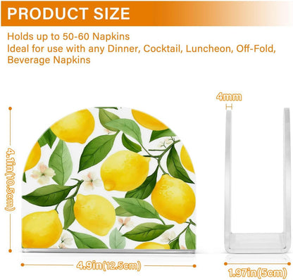 Napkin Holder Bright Yellow Lemons Tissue Paper Holder Set of 2 Dispenser U Shape Napkins Serviette Holders Shelf for Kitchen Dining Room Table Decor