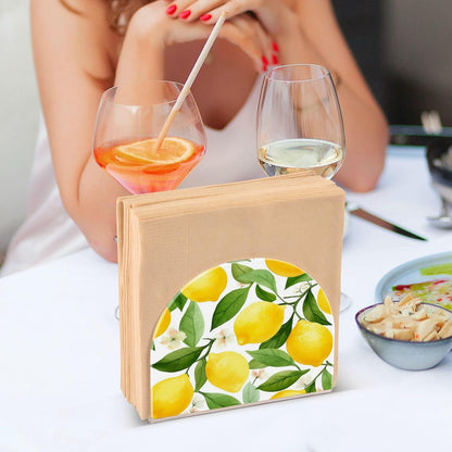 Napkin Holder Bright Yellow Lemons Tissue Paper Holder Set of 2 Dispenser U Shape Napkins Serviette Holders Shelf for Kitchen Dining Room Table Decor